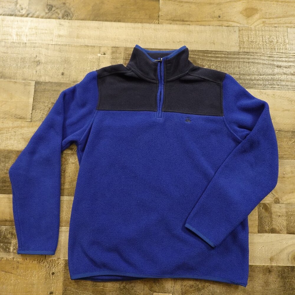 Brooks Brothers half zip fleece pullover men's large blue